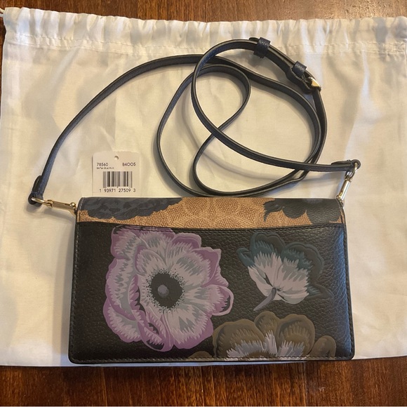 Coach Kaffee Fassett chain Clutch Crossbody NEW! - Picture 9 of 10